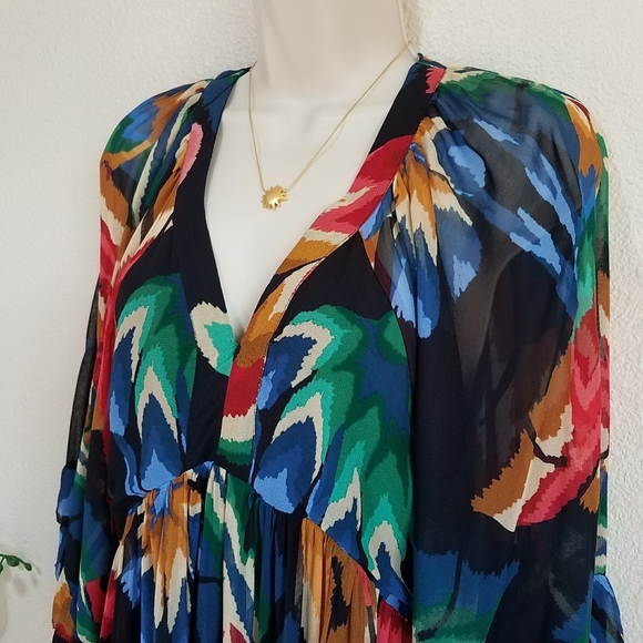 FARM RIO Black Chevron Forest Maxi Dress - Picture 4 of 10